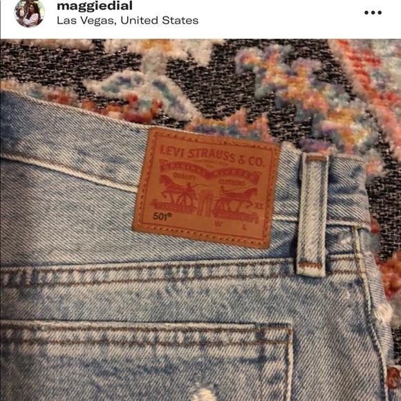 Levis 501 Rolling Stones Denim Shorts - Picture 6 of 6